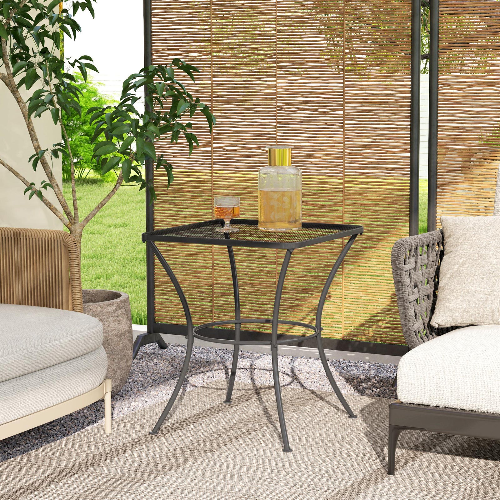 60 Cm Square Metal Table Outdoor Bistro Table Coffee Desk