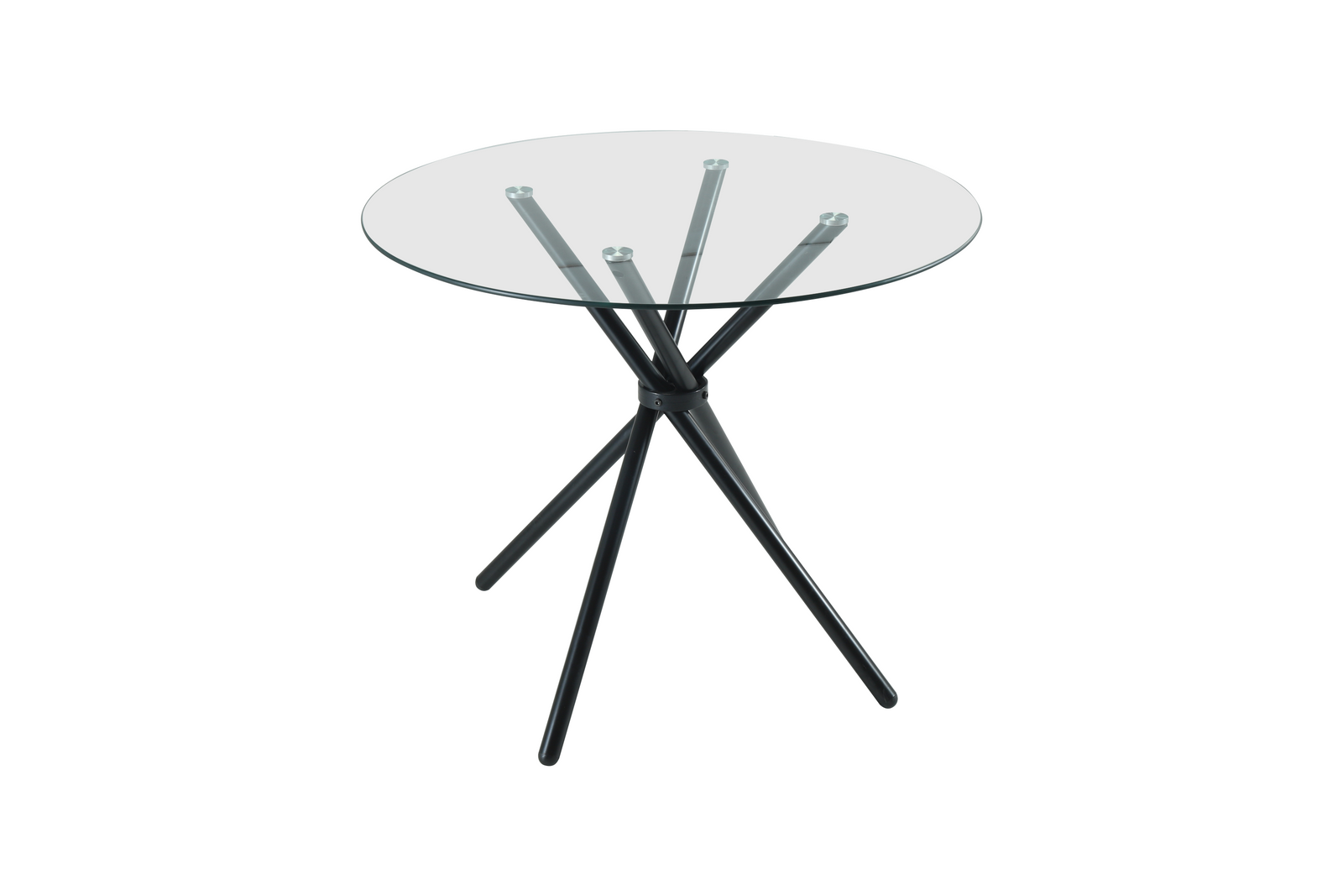 Modern New York Circle Glass Dining Table With Starburst Black Legs | Black