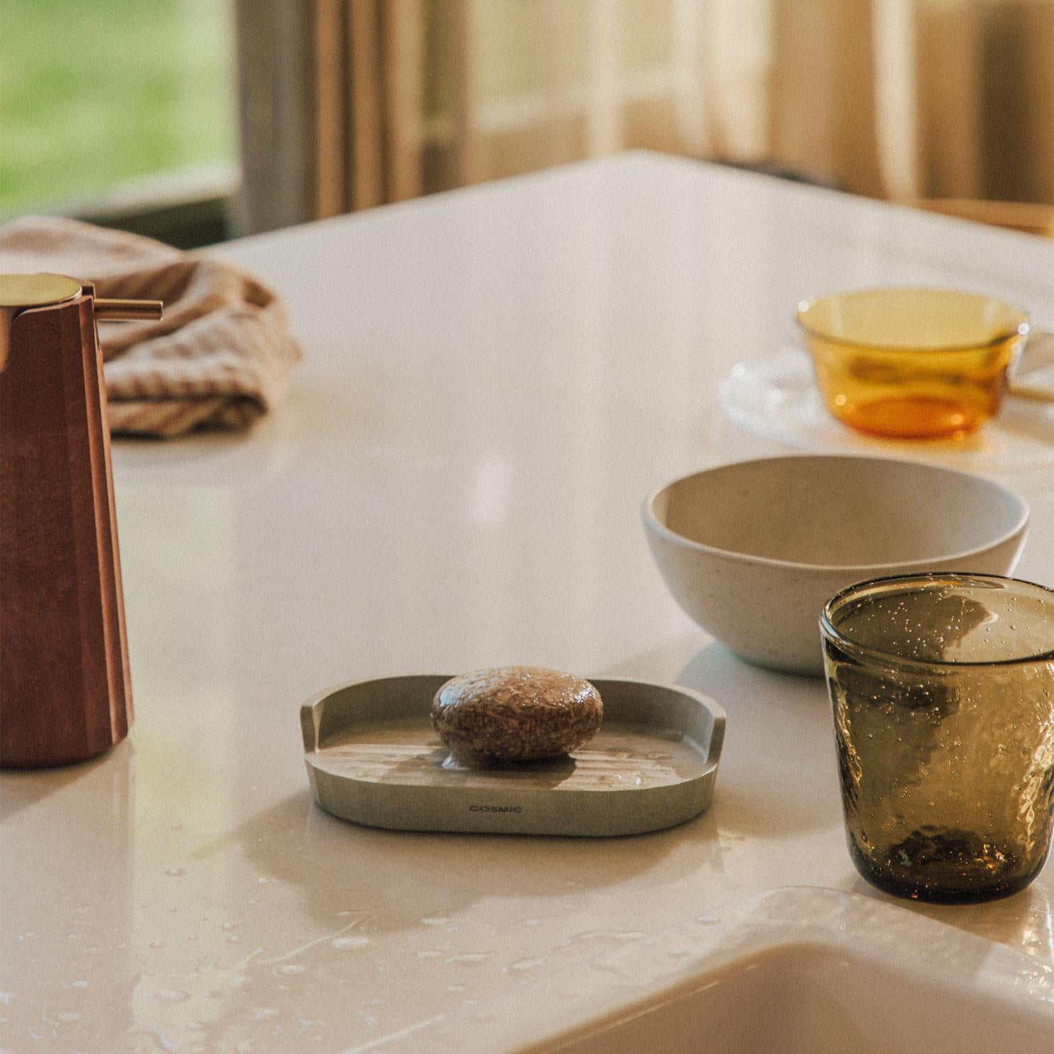 Soap Dish, Black, Recycled Materials, Avenir Collection