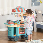 50 Pcs Kids Kitchen Play Set Pretend Trolley Cart For Age 3-6