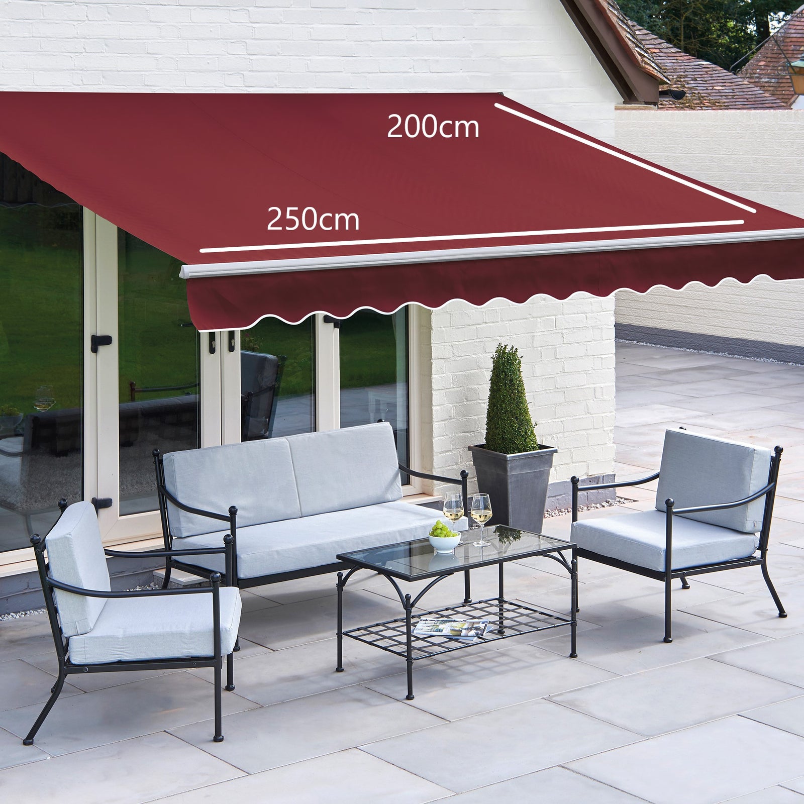 Easy Fit Royal Red Awning | 2.5m | Wine