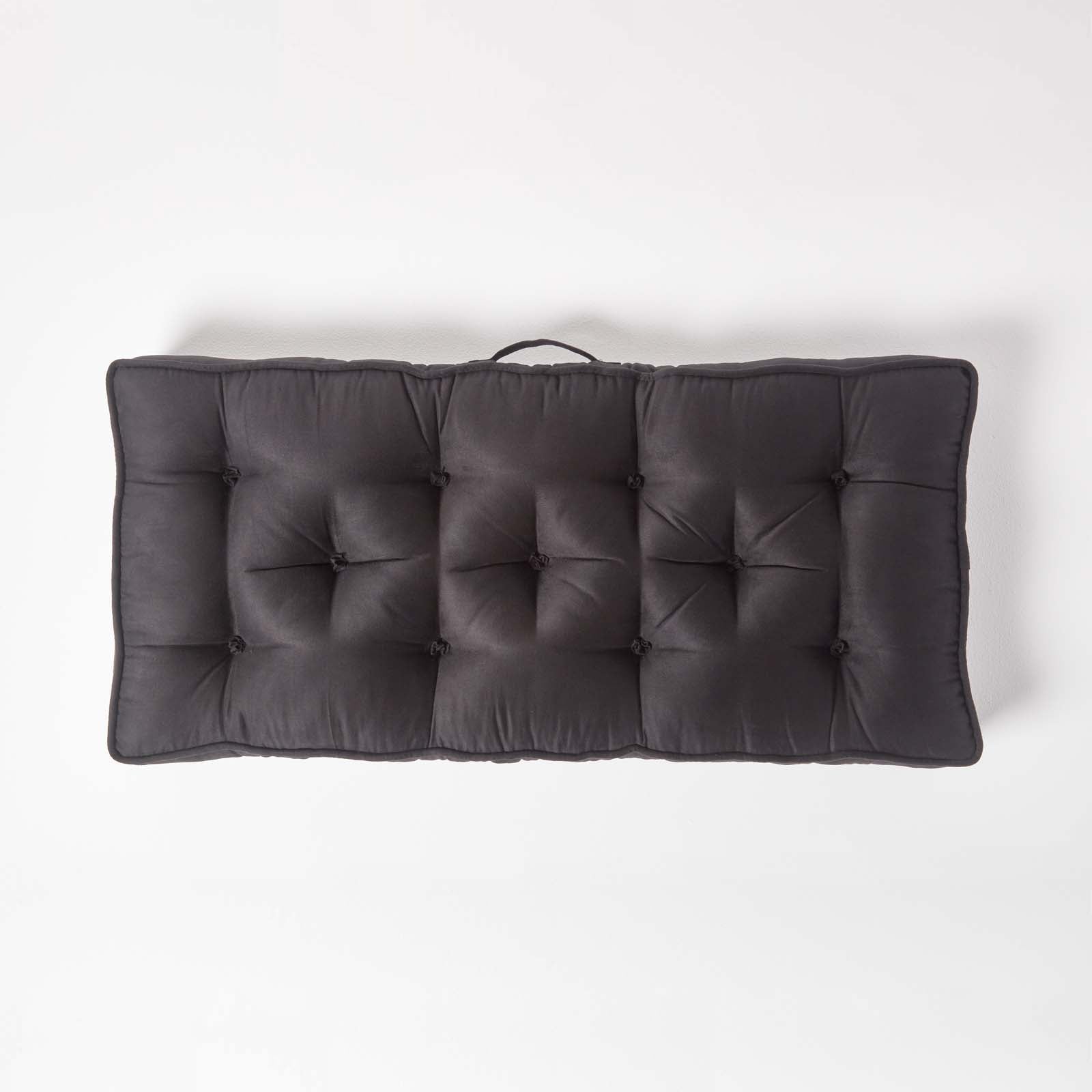 Faux Suede 2 Seater Booster Cushion | 50cm x 100cm | Black