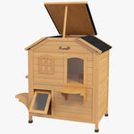 Wooden Cat House Cat Cave Pet Shelter Condos Outdoor | Brown