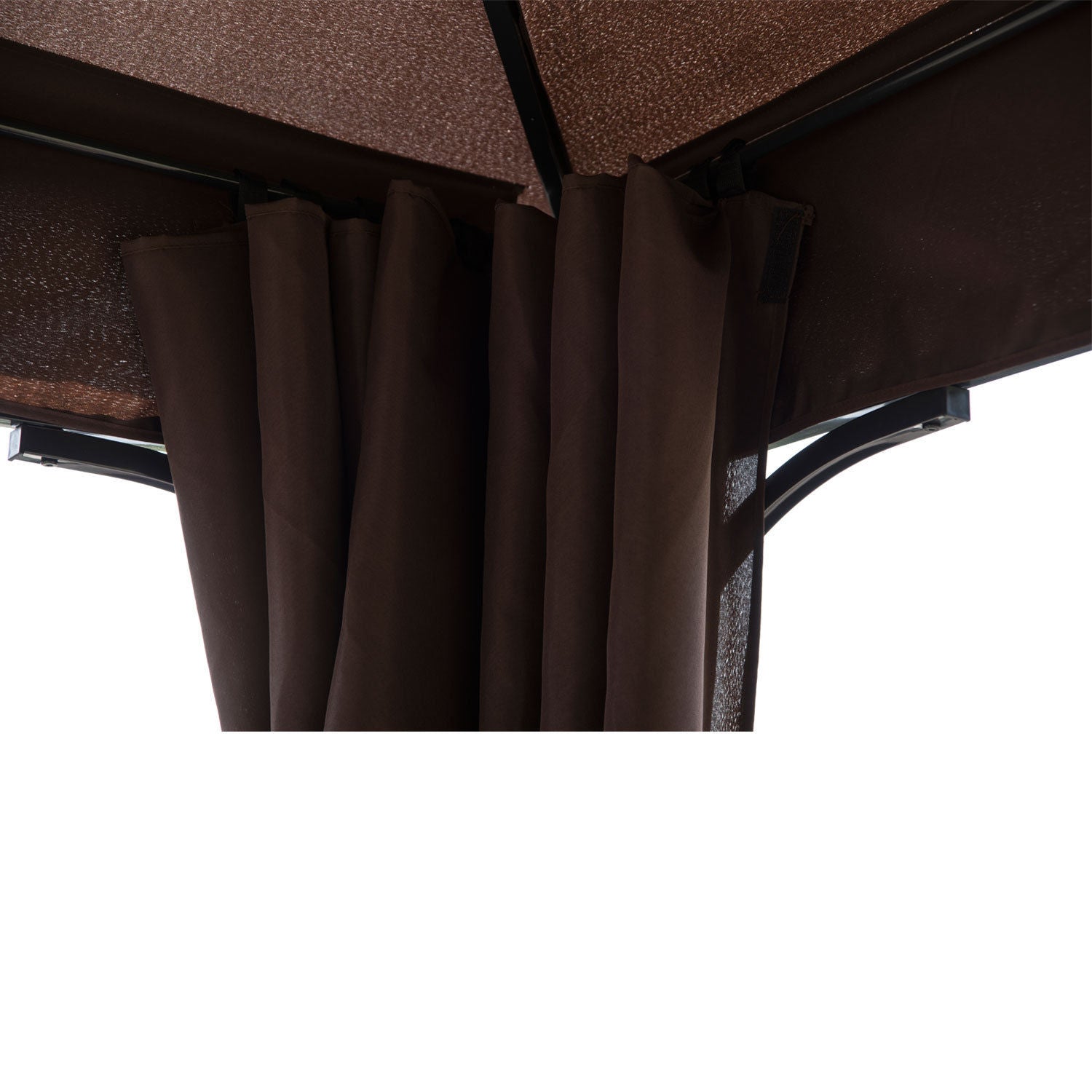 Garden Metal Gazebo Marquee Patio Party Tent Canopy Shelter | Brown