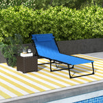 Foldable Sun Lounger W/ Reclining Back | Set-of-1 | Blue