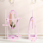 360° Rotating Kids Full Length Mirror, Children Standing Mirror, Pink