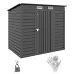 6.3 X 4.3ft Metal Shed With Pent Roof, Lockable Door, Vents