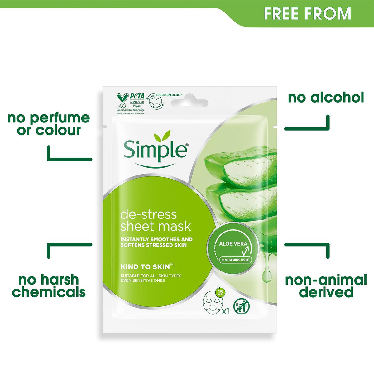 Water Boost Daily Detox Sheet Mask Sensitive Skin 21ml | Set of 5 | White
