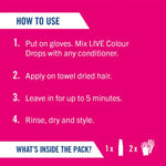 Live Colour Drops Semi-permanent Hair Dye, Petal Pink 3 Pack