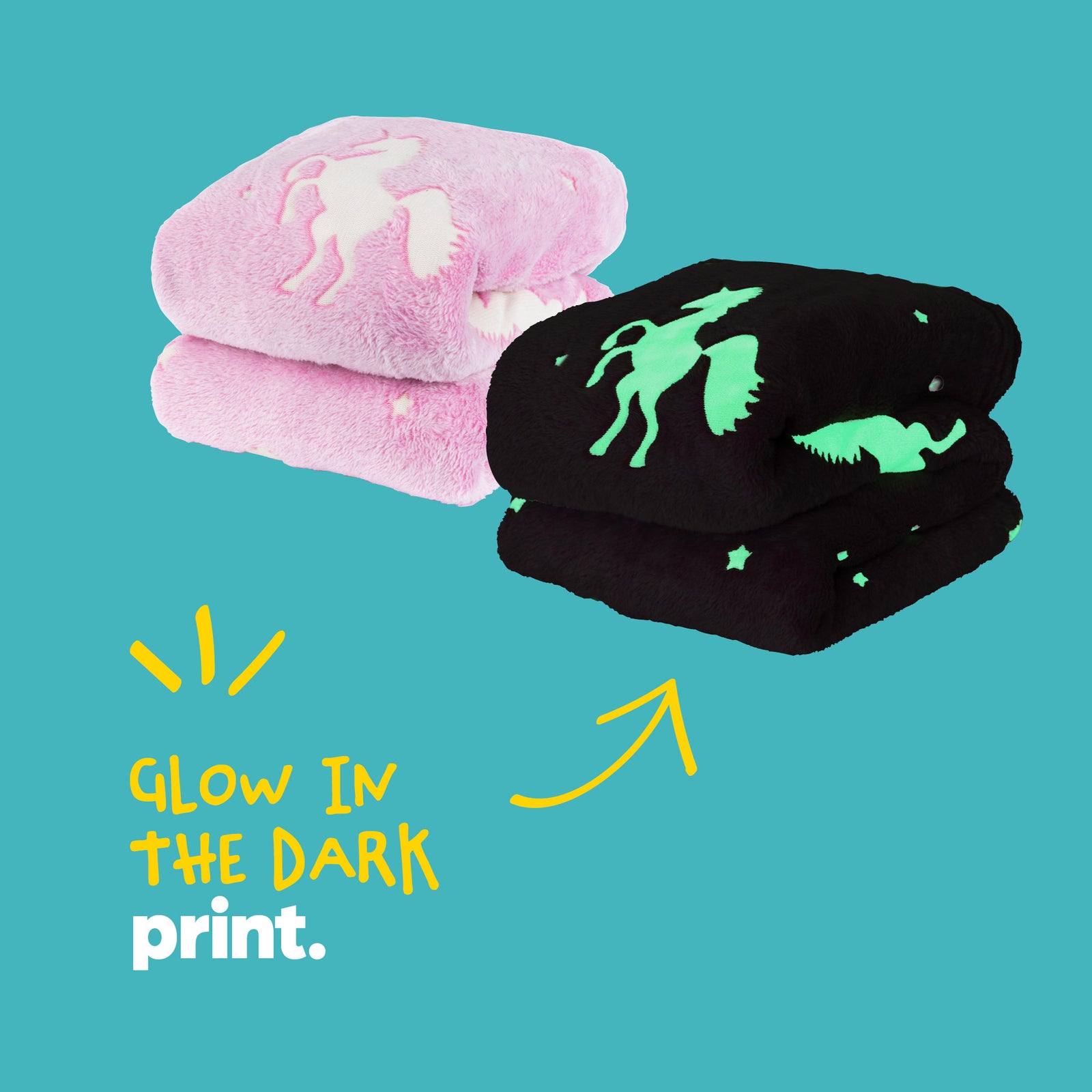 Glow In The Dark Pink Unicorn Hooded Blanket For Girls Boys And Kids