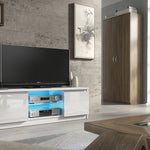 Aura Tv Unit 120cm With Led Lights | Large-Medium | White
