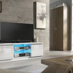 Aura Tv Unit 120cm With Led Lights | White