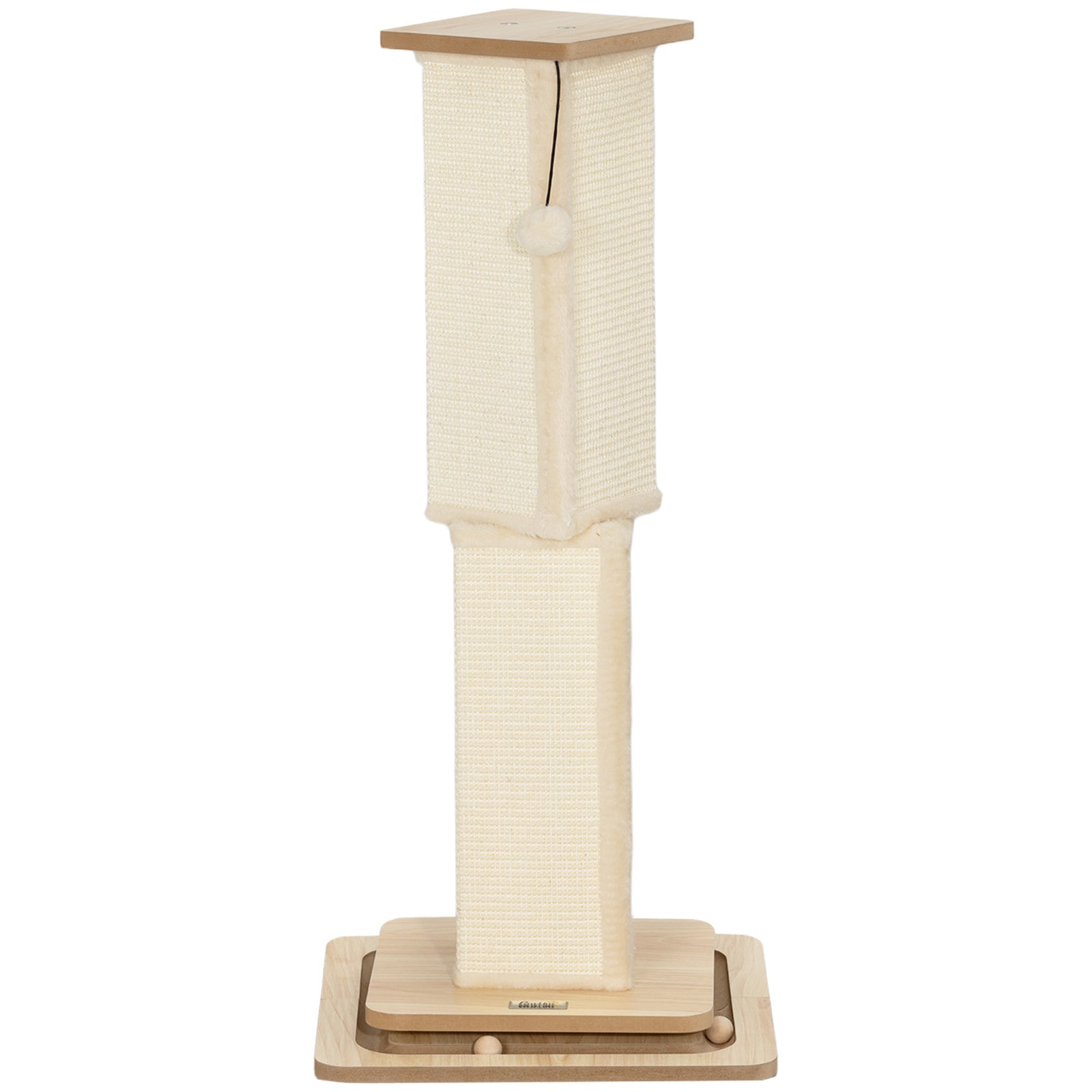 87cm Cat Scratching Post 3 In 1 Cat Scratcher W/ Track Ball Toy