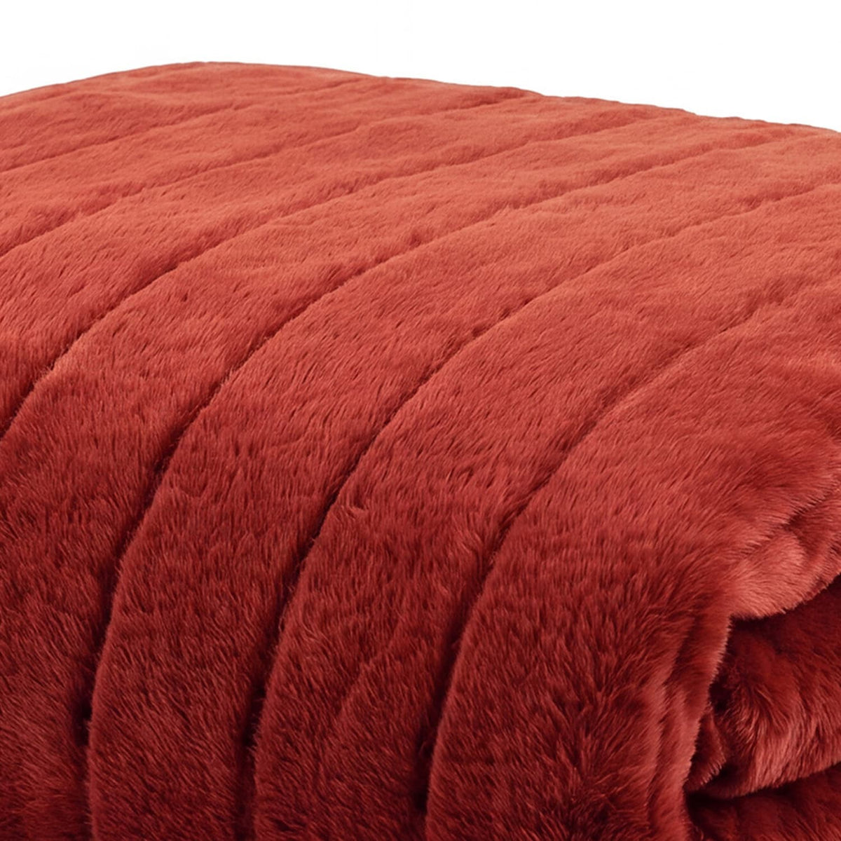 Hockley Faux Fur Throw | 150cm x 200cm | Terracotta
