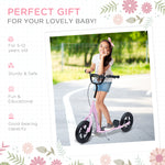 Push Scooter Teen Kids Stunt Bike Ride On With 12" Eva Tyres | Pink