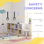 Adjustable Height Foldable Kids Gymnastics Bar With Non-slip Mats | Purple