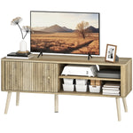 HOMCOM Tv Stand Cabinet With Storage For Tvs Up To 55 Inches, Oak