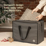 Square Grey Rattan Christmas Tree Skirt With Foldable Base
