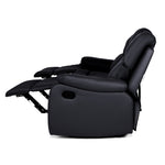 Manual Recliner Sofa 3 Seater Faux Leather | Black