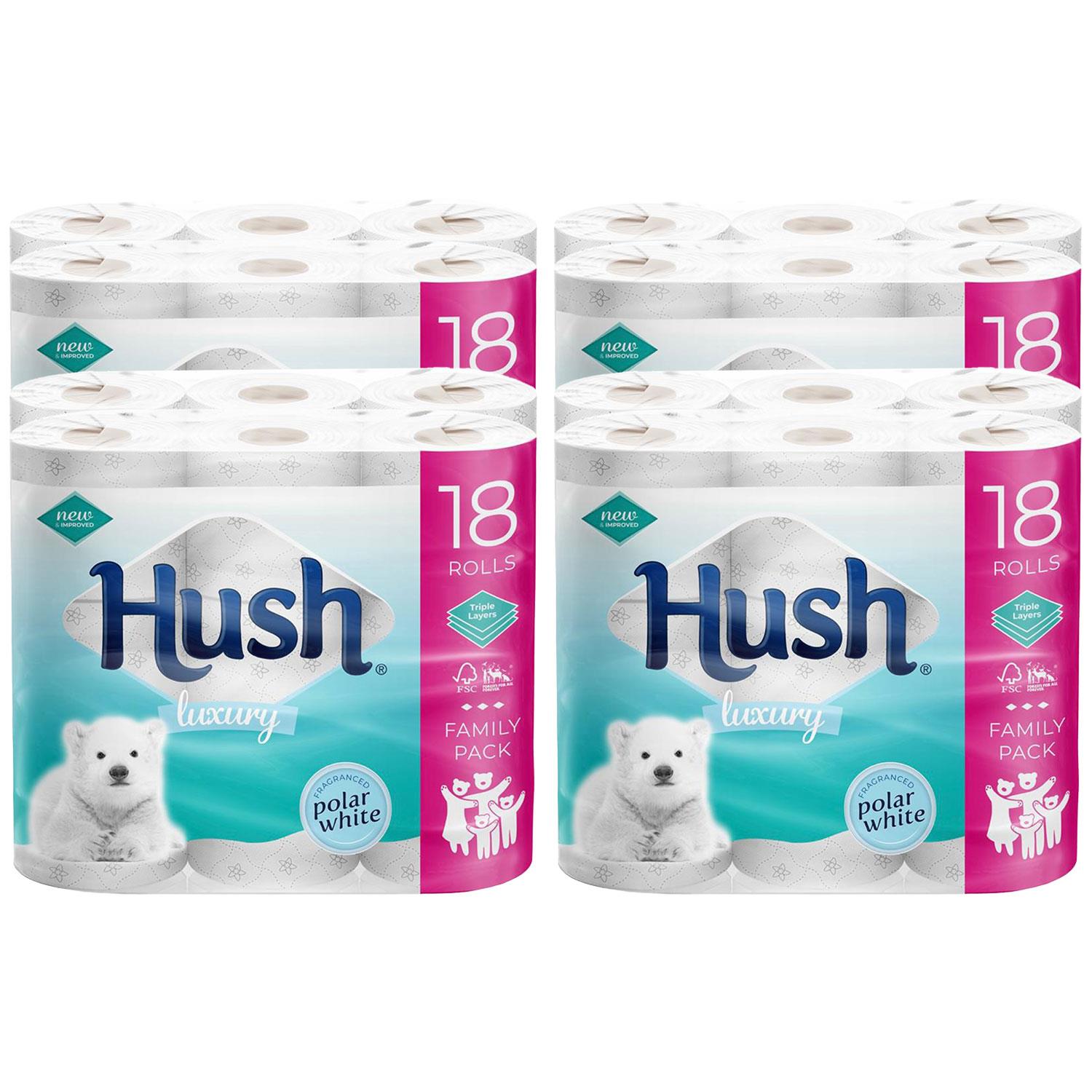Hush Luxury 3ply Bathroom Tissue, 72 Rolls - Scented Core