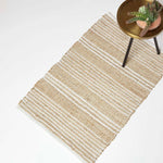 Arlyn Natural Striped Handwoven Jute Rug | 60cm x 80cm | Natural