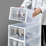 12x Stackable Shoe Storage Box Organiser White