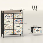 HOMCOM 8-drawer Chest Of Drawers, Fabric Dresser With Open Shelf