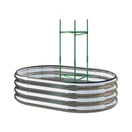 Galvanized Metal Raised Garden Bed – Elevated Planter Box With Safety Edging, Silver, 120cm/160cm W X 80cm D X 30cm H | Small | Silver