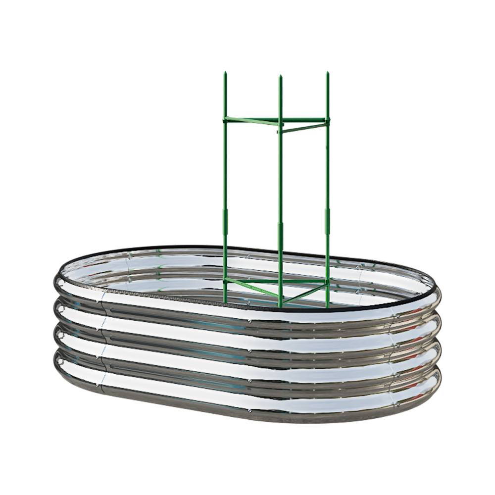 Galvanized Metal Raised Garden Bed – Elevated Planter Box With Safety Edging, Silver, 120cm/160cm W X 80cm D X 30cm H | Small | Silver
