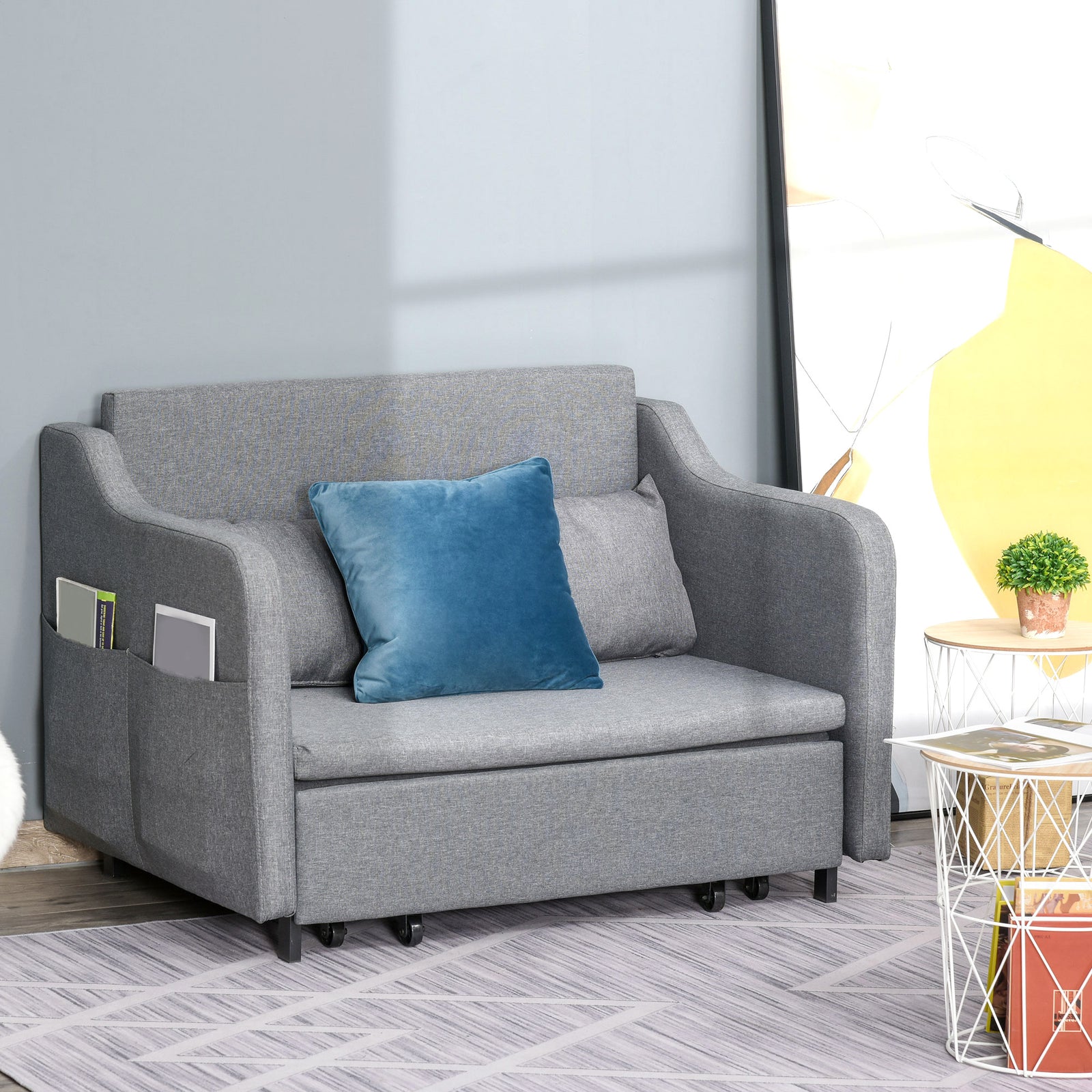 Pull Out Sofa Bed Fabric 2 Seater Sofa Couch For Living Room