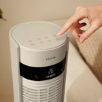 Elevate Smart Tower Fan With 12 Speeds And Remote Control | Stone