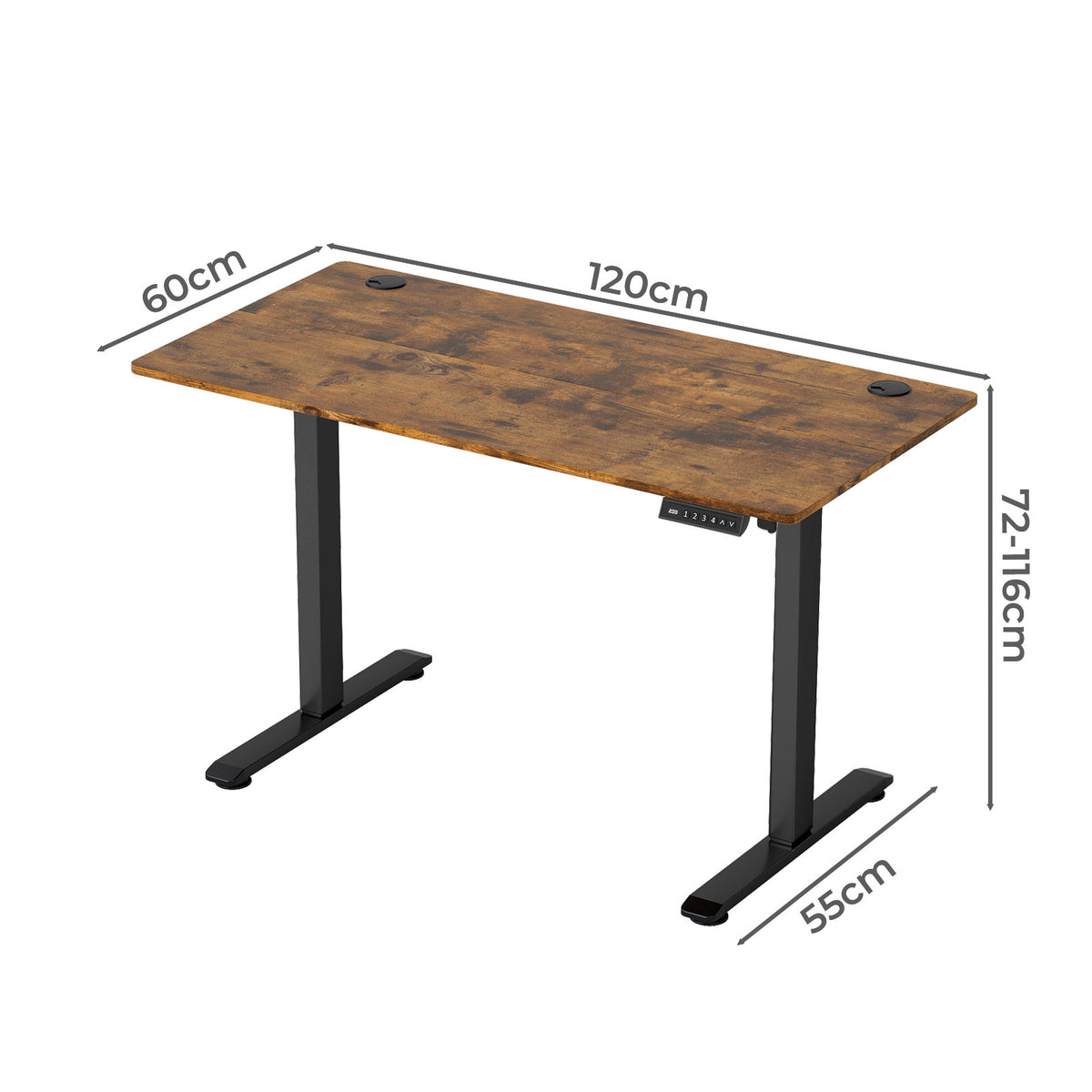 Electric Standing Desk Height Adjustable With Memory Control | Brown