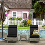 Set Of 2 Sun Lounger Cushions, Replacement Cushions | Black