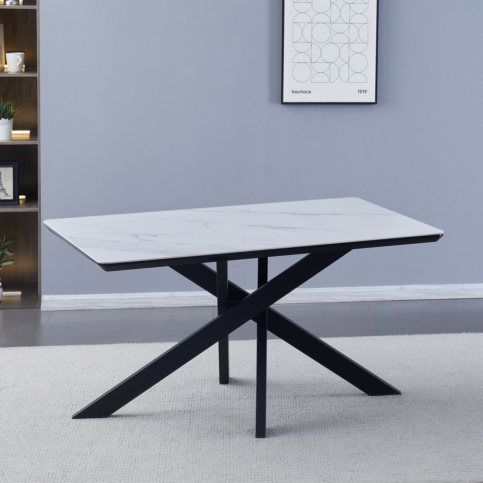 Ottavia White Stone Dining Table | 140cm x 90cm | White