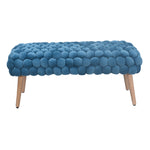 Cushla Bubbly Velvet Large Footstool | Blue