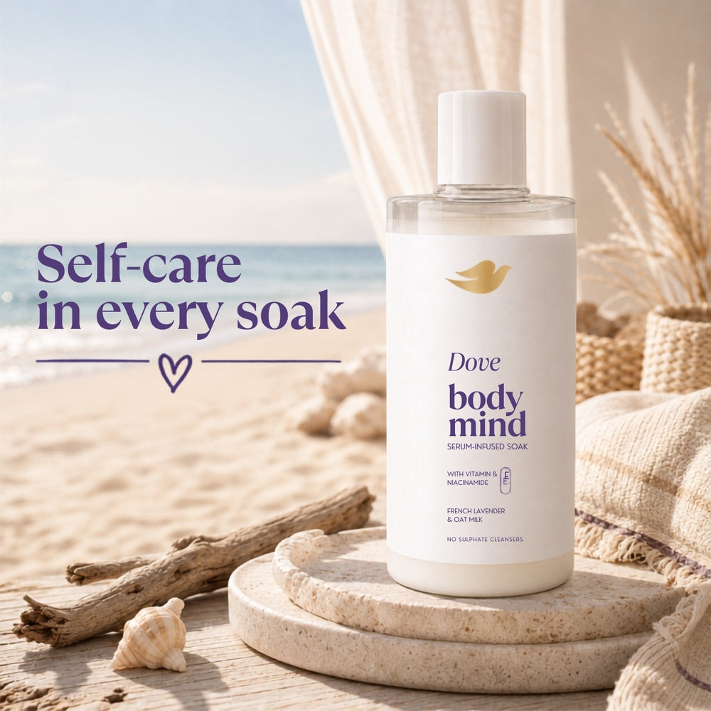 Body + Mind Bath Soak, French Lavender & Oat Milk, 400ml | Set-of-6