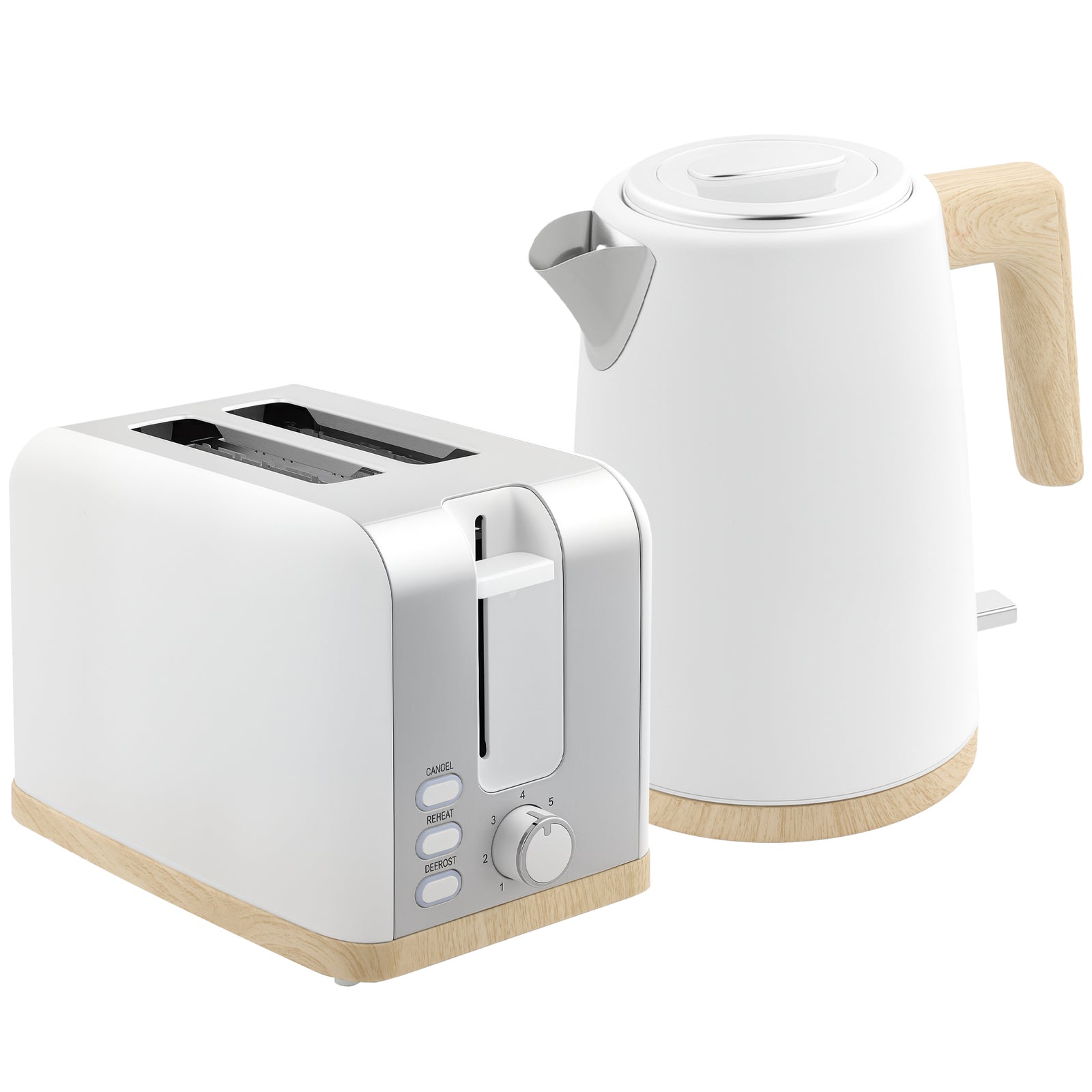 1.7l Electric Fast Boil Kettle And 2 Slice Toaster Set | White