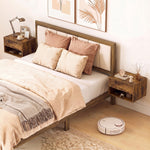 HOMCOM Floating Nightstands Set Of 2, Bedside Table W/ Drawer And Open Shelf