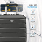 45x36x20cm Lightweight Underseat Cabin Carry On Suitcase - 100+ Airline Approved - Hard Shell Luggage - 4 Wheels | 45 x 36 x 20cm | Charcoal