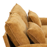 Chenille Sectional Sofa With Ottoman And Lumbar Pillows | Ginger