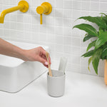Recycled Toothbrush Holder - Three compartments - Easy to clear removable parts - Made in the UK | Stone