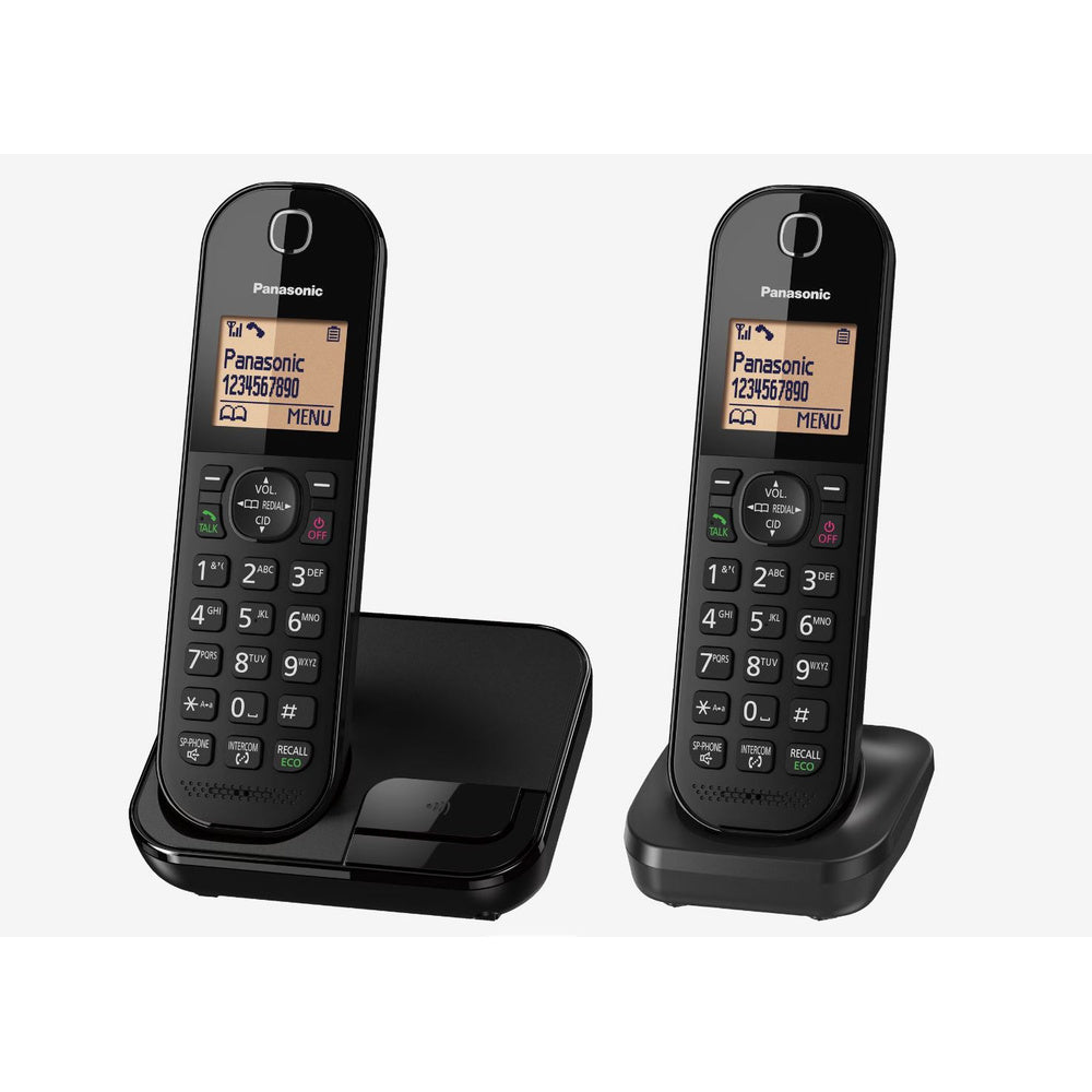 Kx-tgc412eb Digital Cordless Phone With Twin Handsets | Black
