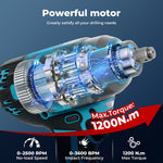 21v Brushless Impact Wrench 1/2" Rattle Gun 2×4.0ah 1200nm Kit Set | Blue