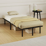 HOMCOM 3ft Single Bed Frame, Metal Platform Bed Frame With 2 X 14 Wood Slats