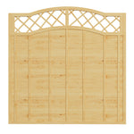 Spruce Wood Fence Panel With Arched Lattice Top 180cm W X 90/120/150/180cm H– Natural Finish, Durable, Easy Diy Garden Privacy Screen | XL