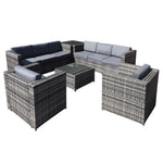 Malta Rattan 8 Seat Corner Set | 8 Seat | Walnut Grey