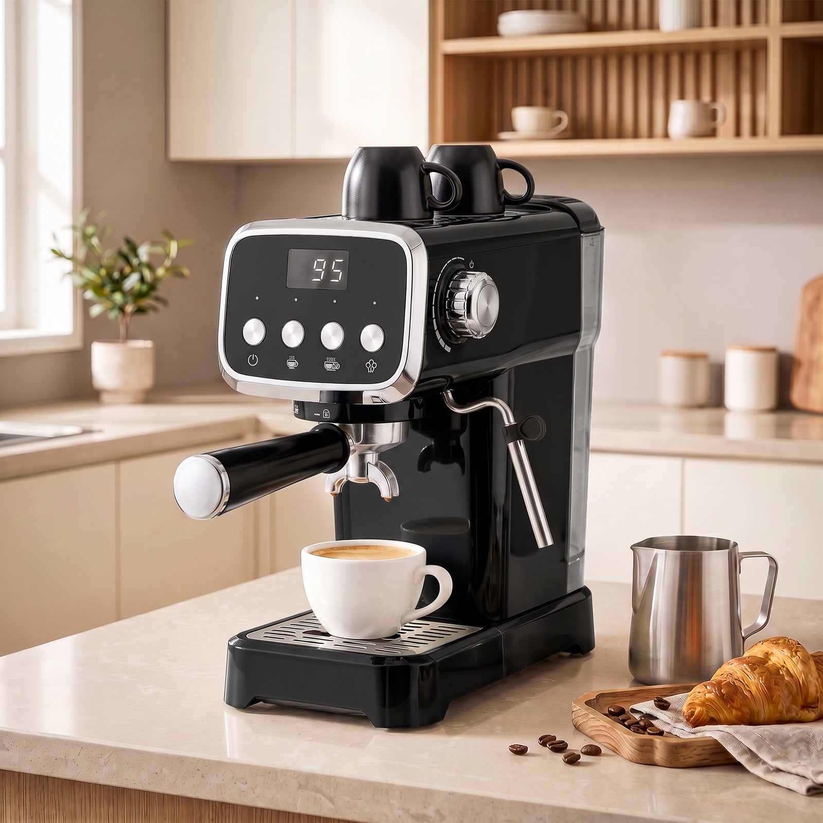 HOMCOM Espresso Machine With 20-bar Pressure, Black