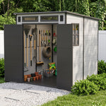 Breeins 6 X 6ft Outdoor Garden Pent Roof Tool Storage Shed