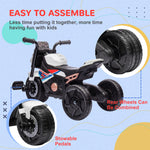3 In 1 Baby Trike With Headlights, Music, Horn | White
