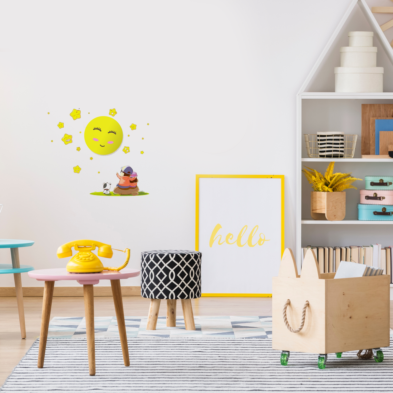 Sun Led Childrens Lamp Charming Fun Night Light Ultra Low Consumption 0.6w Colourful Wall Decals Create A 3d Effect